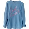 Women's Ultra Cool Aunt Embroidered Sweatshirt, Blue - Sweatshirts - 1 - thumbnail