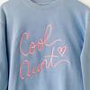 Women's Ultra Cool Aunt Embroidered Sweatshirt, Blue - Sweatshirts - 2