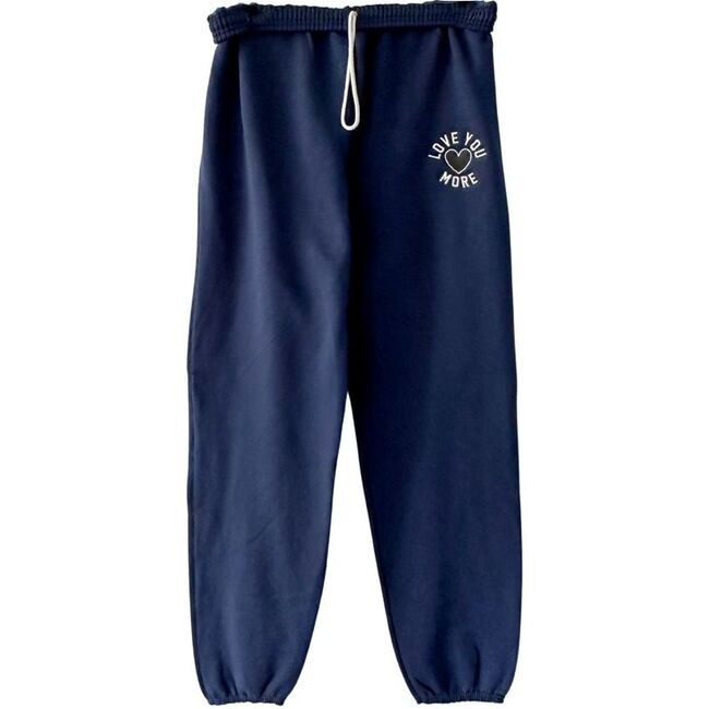 Women's Embroidered Love U More Sweatpants, Navy