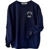 Women's Embroidered Love u More Sweatshirt, Navy - Sweatshirts - 1 - thumbnail