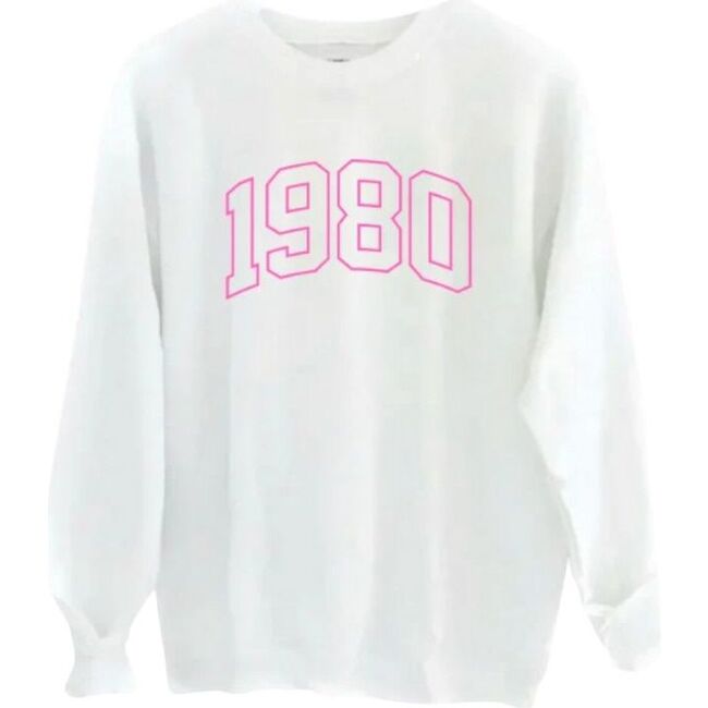 Women's Personalized Year BDAY Energy Sweatshirt, White - Sweatshirts - 1