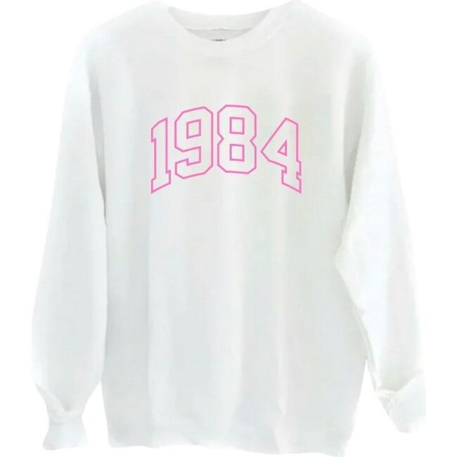 Women's Personalized Year BDAY Energy Sweatshirt, White - Sweatshirts - 2