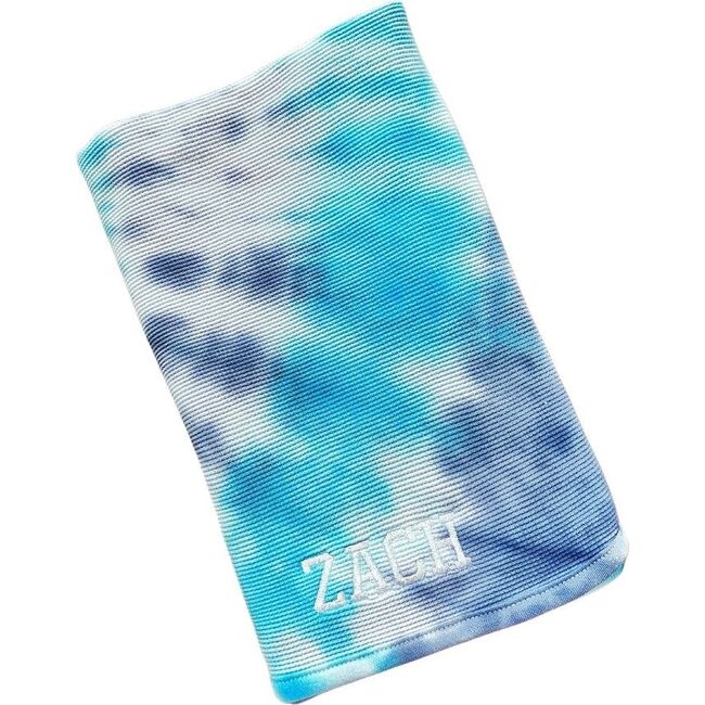 Personalized Embroidered Tie-Dye Swaddle, Blues
