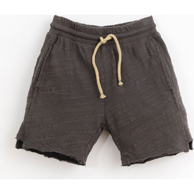 Heathered Jersey Drawstring Shorts, Black