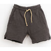 Heathered Jersey Drawstring Shorts, Black - Shorts - 1 - thumbnail