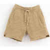 Heathered Jersey Drawstring Shorts, Beige - Shorts - 1 - thumbnail
