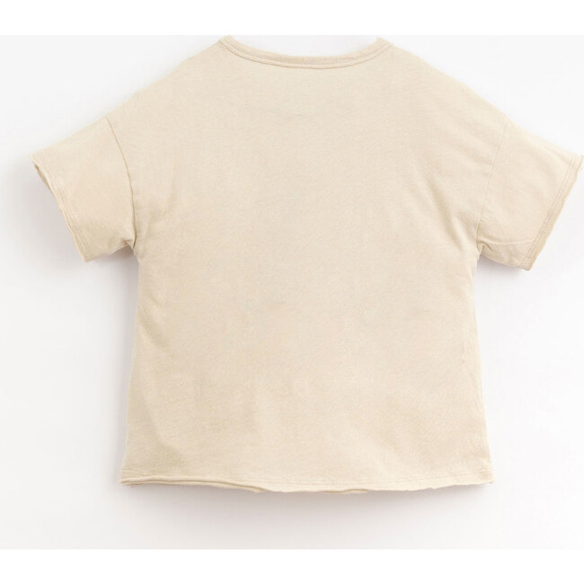 Unfinished Hem Wooden Buttoned Neck T-Shirt, White - Tees - 2