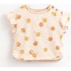 All-Over Blowfish Graphic Ruffled Sleeve Tee, Pink - Tees - 1 - thumbnail
