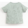 All-Over Fruit Sketch Graphic Print Unfinished Hem T-Shirt, Blue - Tees - 2
