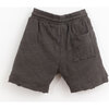 Heathered Jersey Drawstring Shorts, Black - Shorts - 2 - thumbnail