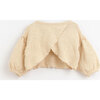 Elongated Neck Ruffle Arm Bell Sleeve Sweater, Natural - Sweaters - 2