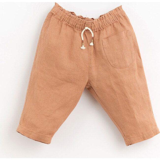 Center Bow Cinched Waist Pants, Rust