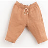 Center Bow Cinched Waist Pants, Rust - Pants - 1 - thumbnail
