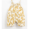 All-Over Leaf Illustration Graphic Print Ruffle Overalls, Multicolors - Overalls - 2