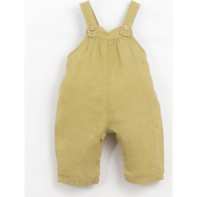2-Wooden Buttoned Overalls, Green