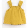 Ruffle Chest Thick Straps Tunic, Mustard - Tunics - 2