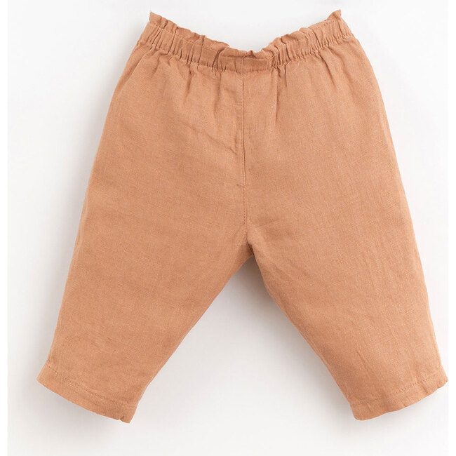 Center Bow Cinched Waist Pants, Rust - Pants - 2