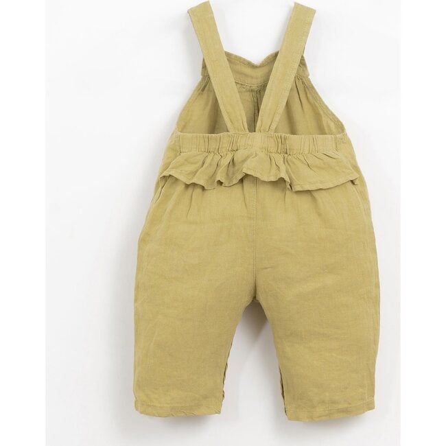 2-Wooden Buttoned Overalls, Green - Overalls - 2