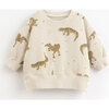 All-Over Salamander Graphic Print Crewneck Sweatshirt, White - Sweatshirts - 1 - thumbnail