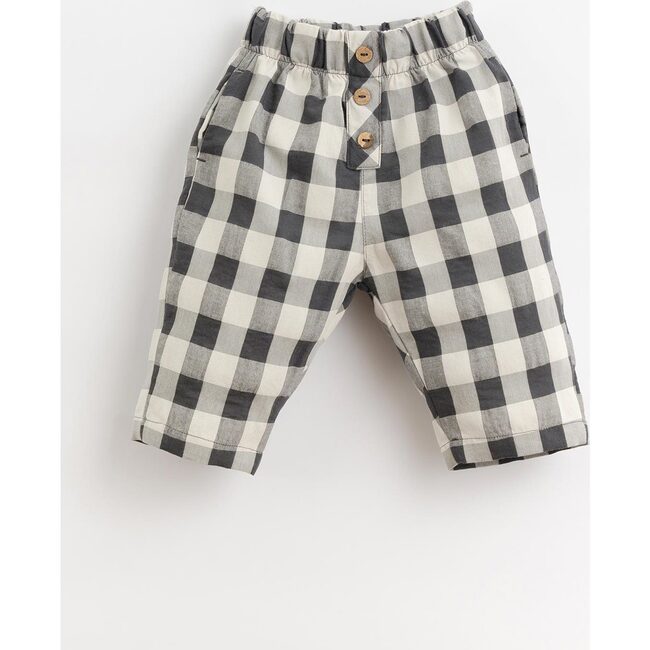 Woven Checked Pants, Black And White