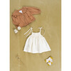 Tie-Strap Cinched Waist Dress, Ivory - Dresses - 3