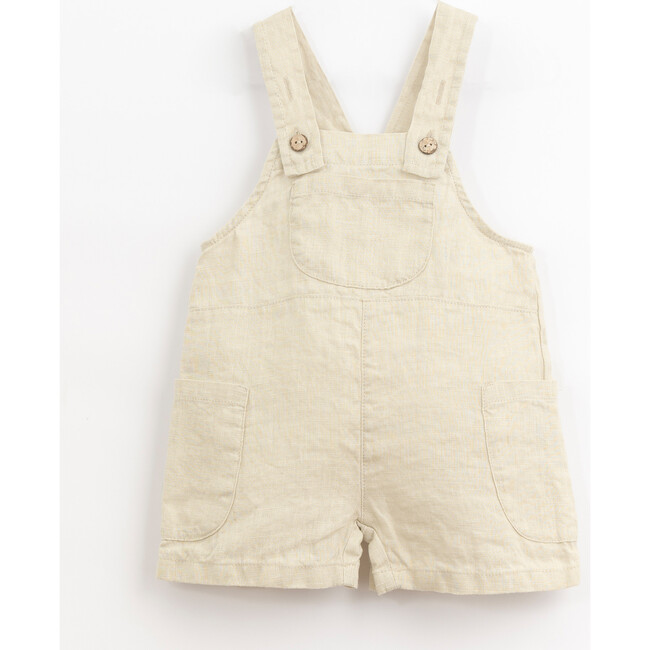 Wooden Button Strapped Overalls, Off-White