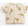 All-Over Salamander Graphic Print Unfinished Hem T-Shirt, White - Tees - 2