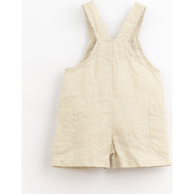 Wooden Button Strapped Overalls, Off-White