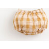 Woodden Buttoned Waist Checked Shorts, Yellow And Pink - Shorts - 1 - thumbnail