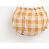 Woodden Buttoned Waist Checked Shorts, Yellow And Pink - Shorts - 2