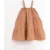 Linen Ruffle Top Tiered Dress, Rust - Dresses - 1 - thumbnail