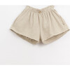 Elastic Waist Lettuce Edge Shorts, Beige - Shorts - 1 - thumbnail
