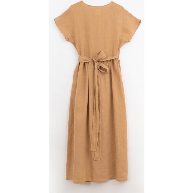 Women's Wrap-Style Silhouette Dress, Rust - Dresses - 2