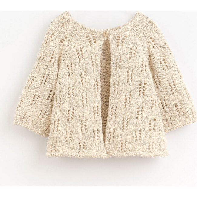Knit Buttoned Cardigan, Natural