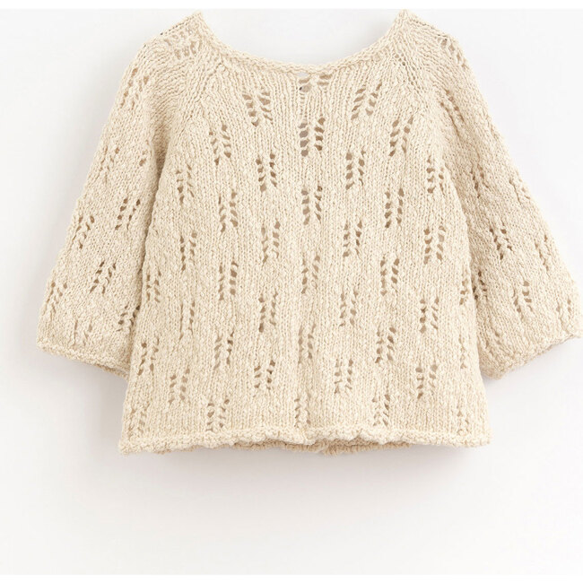 Knit Buttoned Cardigan, Natural