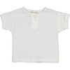 Monochromatic Button Henley T-Shirt, Solid White - T-Shirts - 1 - thumbnail