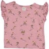 All-Over Sea Theme Print Ruffle Shoulder T-Shirt, Pink - T-Shirts - 2