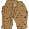 All-Over Minimalistic Print Ruffle Pocket Gauze Pants, Tan And Gold - Pants - 2