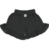 All-Over Spotted Ruffle Hem Gauze Shorts, Dark Charcoal - Shorts - 2