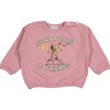 "Sunny Days And Friends" Print Crew Neck Sweatshirt, Pink - Sweatshirts - 1 - thumbnail