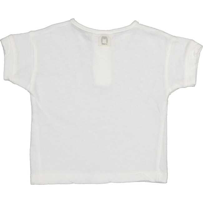 Monochromatic Button Henley T-Shirt, Solid White - T-Shirts - 2