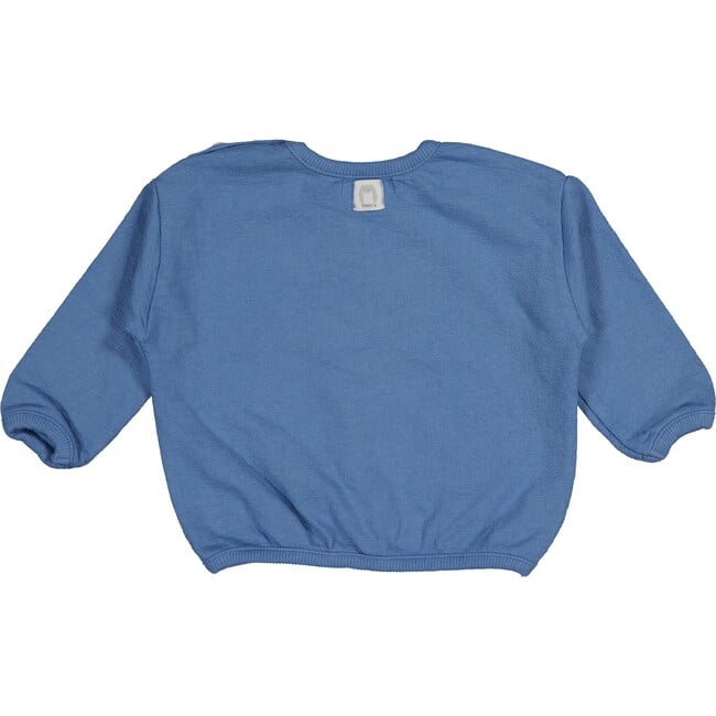 "Sunny Days And Friends" Print Crew Neck Sweatshirt, Blue - Sweatshirts - 2