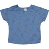 All-Over Sea Theme Print Ruffle Shoulder T-Shirt, Blue - T-Shirts - 2