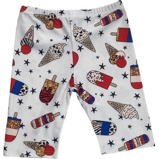 Ice Cream Biker Shorts, White - Shorts - 3