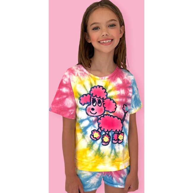 Poodle Tie-Dye T-Shirt And Shorts Set, Multicolors - Mixed Apparel Set - 2