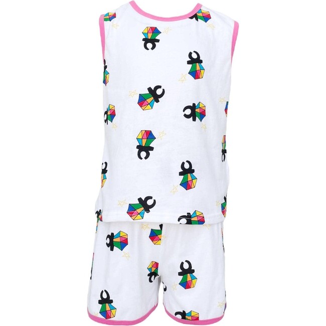 Candy Crush Tank Tee And Shorts Set, White - Mixed Apparel Set - 2