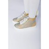 Crystal Hologram Hightop Shoes, Gold - Dress Shoes - 4