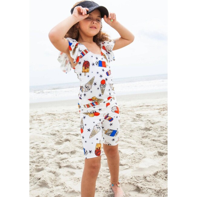 Ice Cream Biker Shorts, White - Shorts - 2