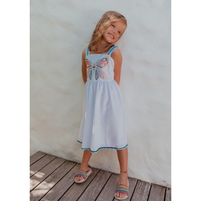 Crystal Butterfly Sundress, White And Blue - Dresses - 4