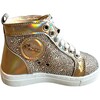 Crystal Hologram Hightop Shoes, Gold - Dress Shoes - 8